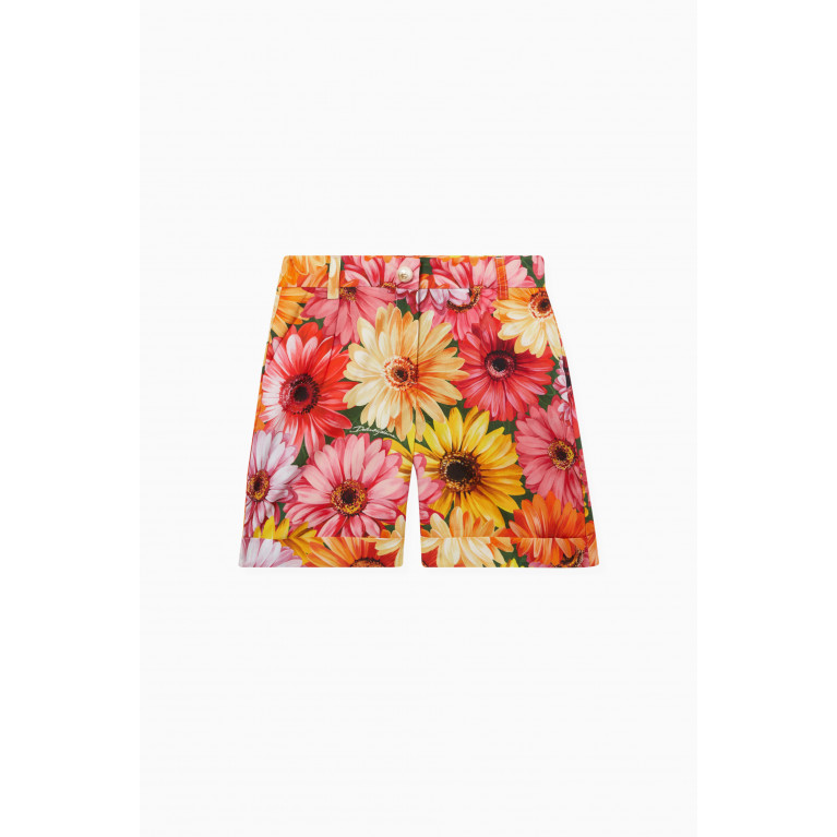 Dolce & Gabbana - Floral-print Shorts in Cotton Poplin