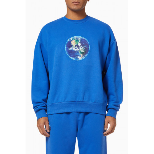 Pangaia - Organic Cotton Mother Earth Sweatshirt Cobalt Blue