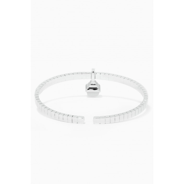 Marli - Cleo Charm Diamond Bracelet with Milky Aquamarine in 18kt White Gold