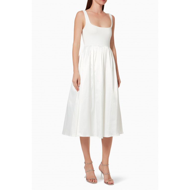 Elle Zeitoune - Cora Flared Dress in Satin White