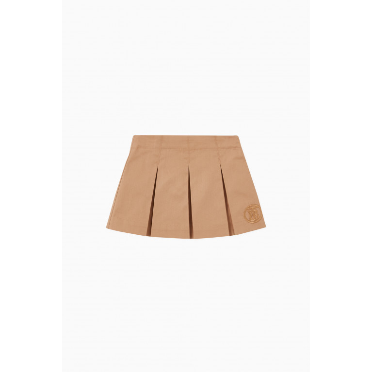 Burberry - Monogram Pleated Skirt in Cotton Twill