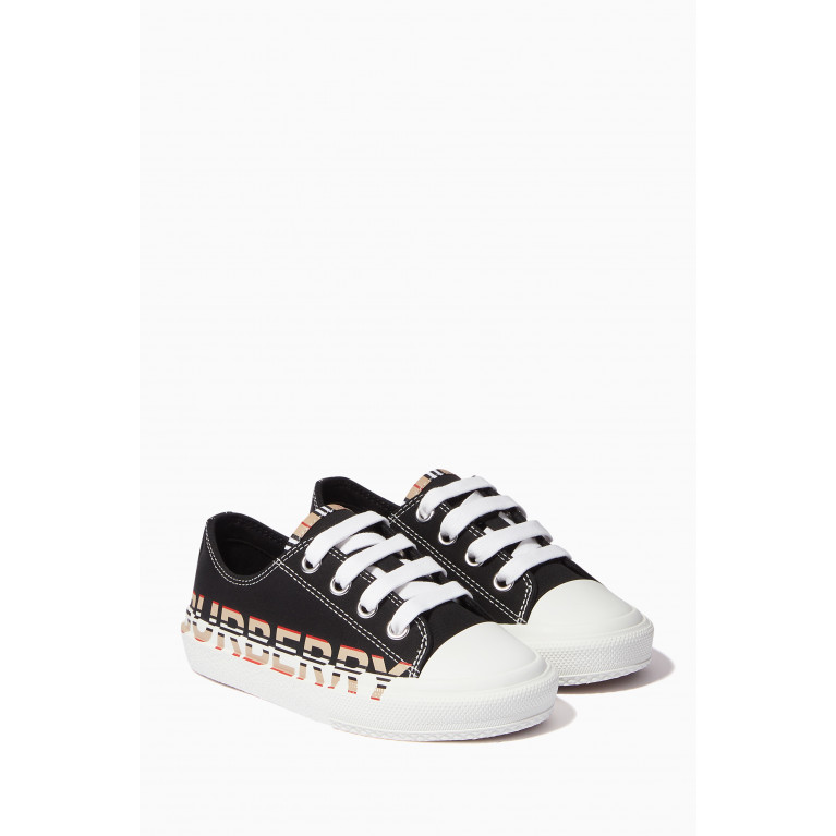 Burberry - Sneakers with Icon Stripe Logo in Cotton Gabardine