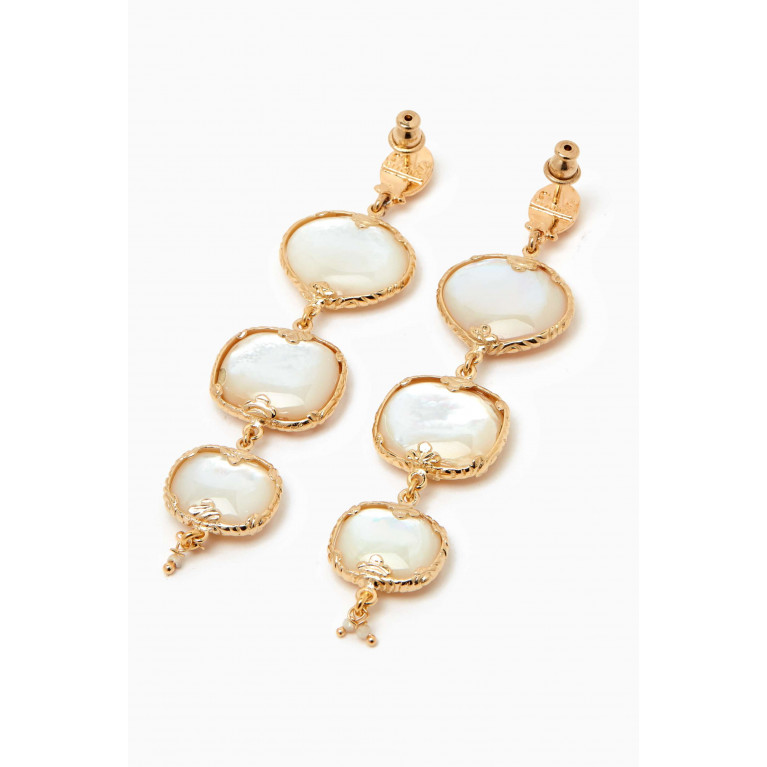 Gas Bijoux - Silene Mother of Pearl Earrings in 24kt Gold-plated Metal
