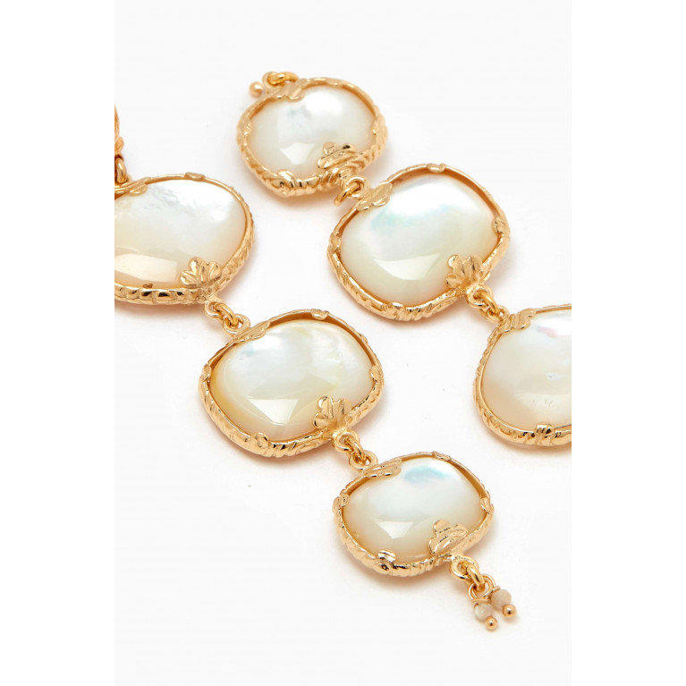 Gas Bijoux - Silene Mother of Pearl Earrings in 24kt Gold-plated Metal