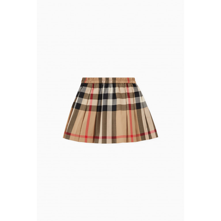 Burberry - Check Pleated Skirt in Stretch Cotton