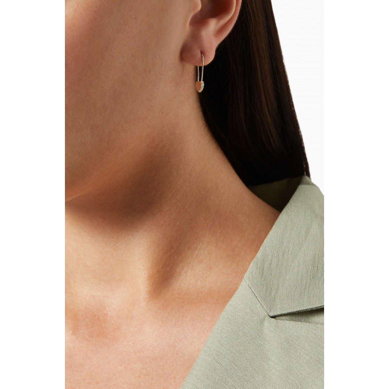STONE AND STRAND - Love Safety Pin Earring with Diamonds in 14kt Yellow Gold