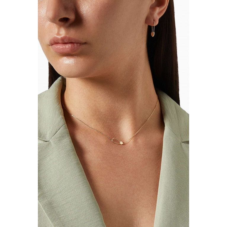 STONE AND STRAND - Love Safety Pin Earring with Diamonds in 14kt Yellow Gold