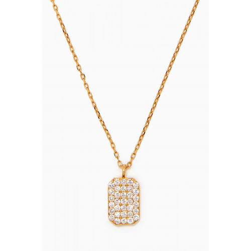 STONE AND STRAND - Tagged Diamond Pendant Necklace in 14kt Yellow Gold
