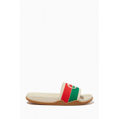 Gucci - Interlocking G Slide Sandals White