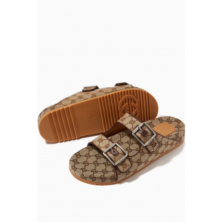 Gucci - Slide Sandals with Straps in Original GG Canvas