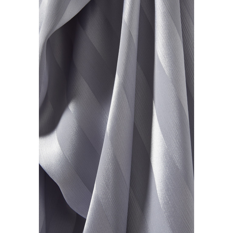 CHI-KA - Stripes Abaya in Satin Crepe Grey
