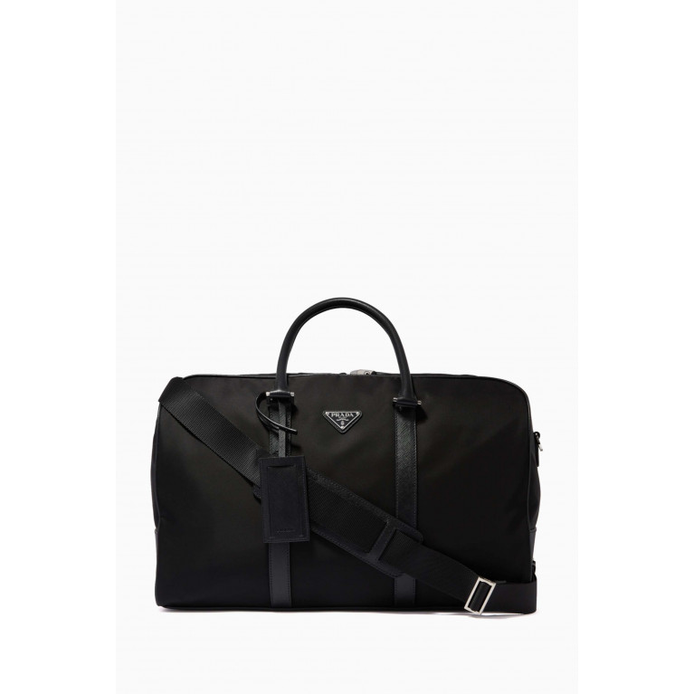 Prada - Triangle Logo Duffle Bag in Nylon & Saffiano Leather