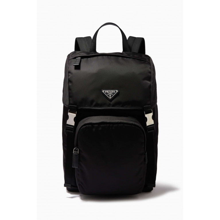 Prada - Triangle Logo Backpack in Nylon & Saffiano Leather