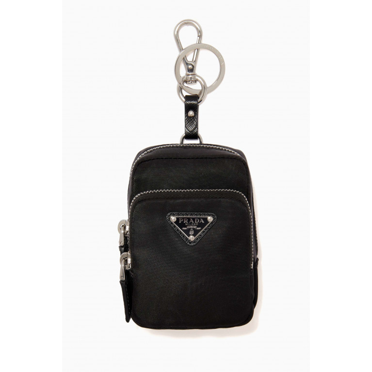 Prada - Triangle Logo Mini Pouch in Re-Nylon & Saffiano Leather