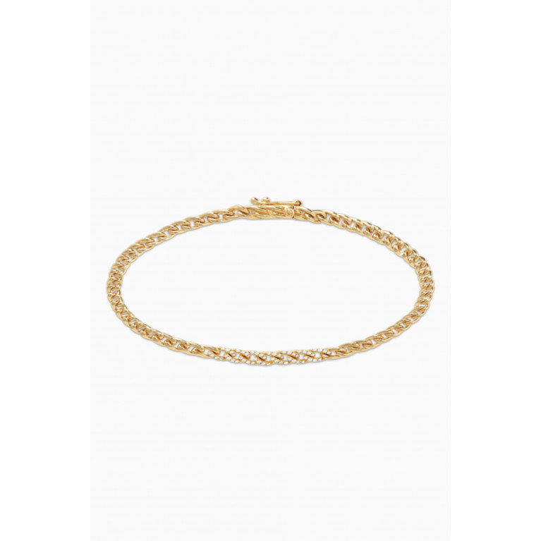 STONE AND STRAND - Diamond Accent Chunky Chain Bracelet in 10kt Yellow Gold