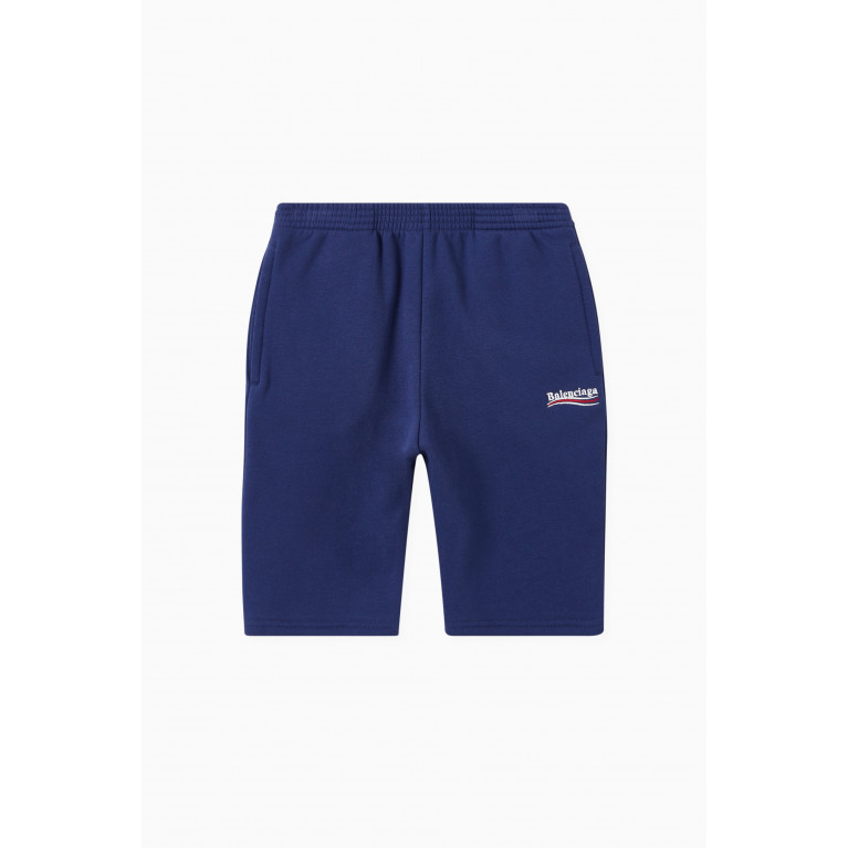 Balenciaga - Political Campaign Jogging Shorts in Cotton Jersey Blue