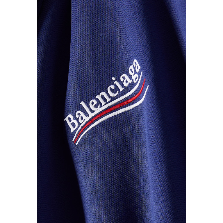 Balenciaga - Political Campaign Medium Fit Hoodie in Curly Fleece Blue