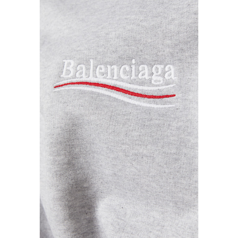 Balenciaga - Political Campaign Medium Fit Hoodie in Curly Fleece Grey