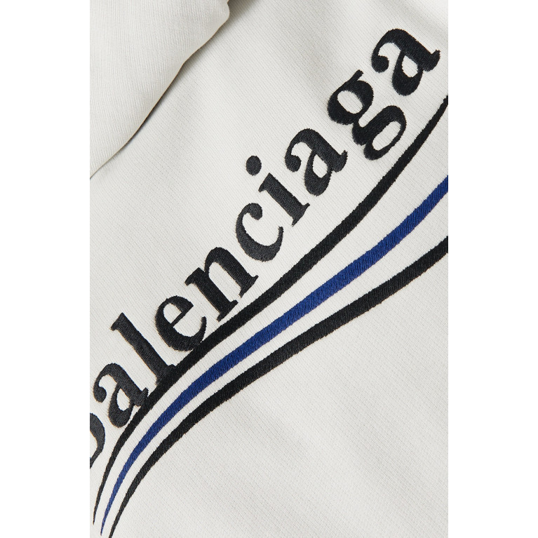Balenciaga - Political Campaign Medium Fit Hoodie in Curly Fleece White