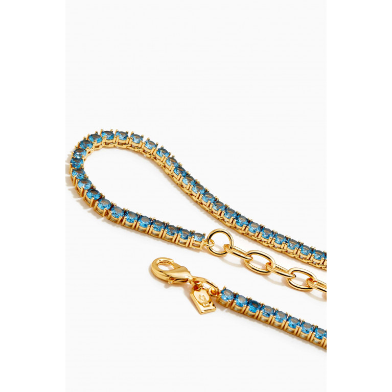 Crystal Haze - Serena Necklace in 18kt Gold Plating Blue