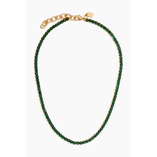 Crystal Haze - Serena Necklace in 18kt Gold Plating Green