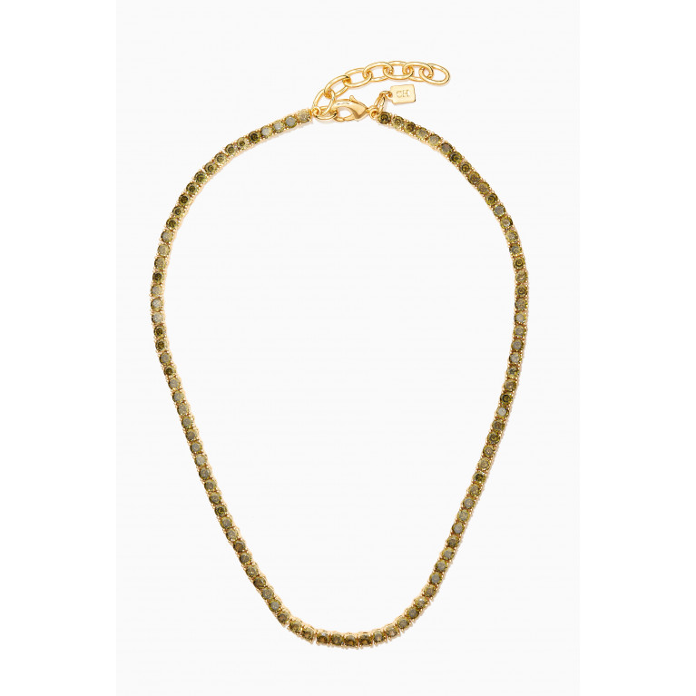 Crystal Haze - Serena Necklace in 18kt Gold Plating Green