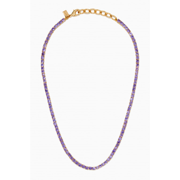 Crystal Haze - Serena Necklace in 18kt Gold Plating Purple