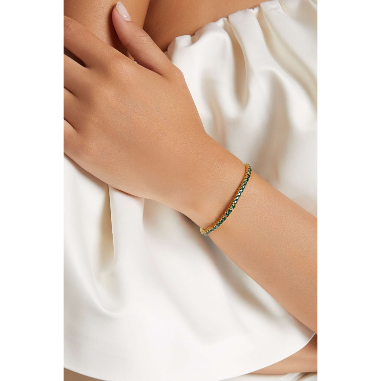 Crystal Haze - Serena Bracelet in 18kt Gold Plating Green