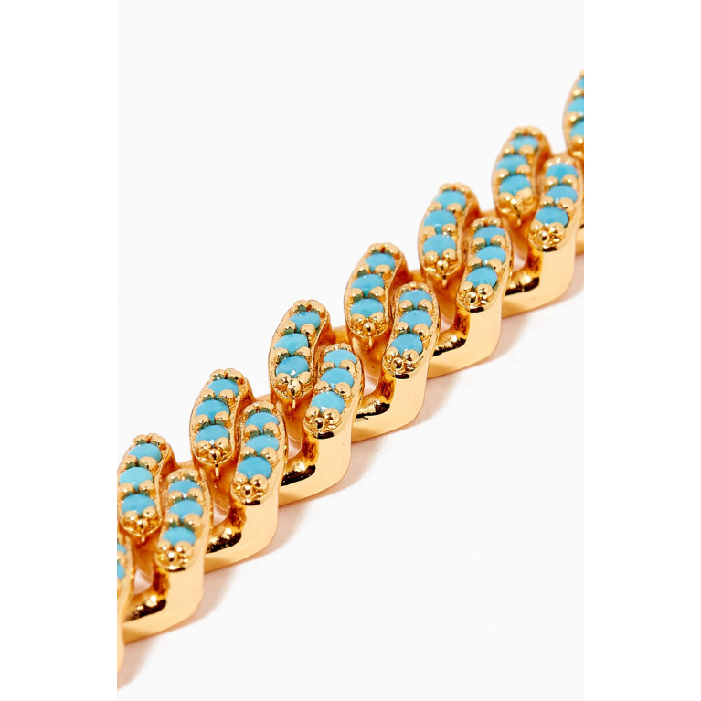 Crystal Haze - Mexican Chain Bracelet in 18kt Gold Plating Blue
