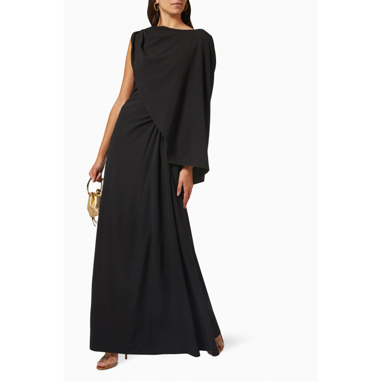 NASS - Chie Asymmetric Gown in Crepe Black