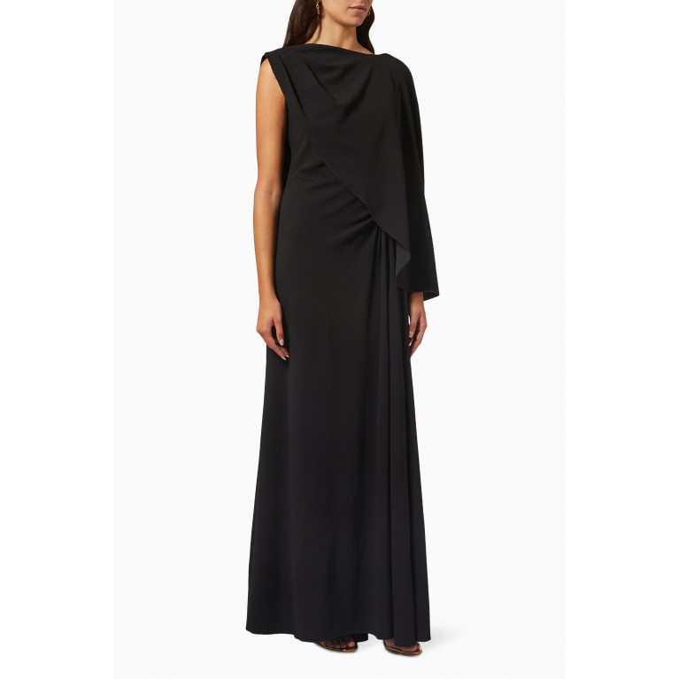 NASS - Chie Asymmetric Gown in Crepe Black