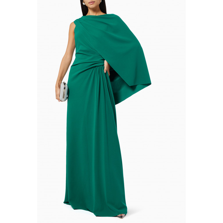 NASS - Chie Asymmetric Gown in Crepe Green