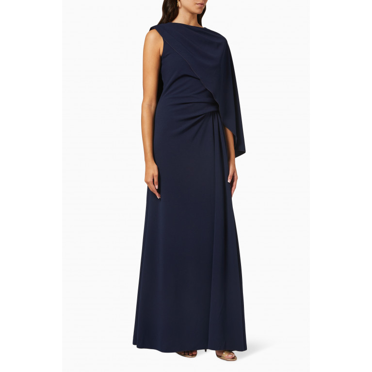 NASS - Chie Asymmetric Gown in Crepe Blue