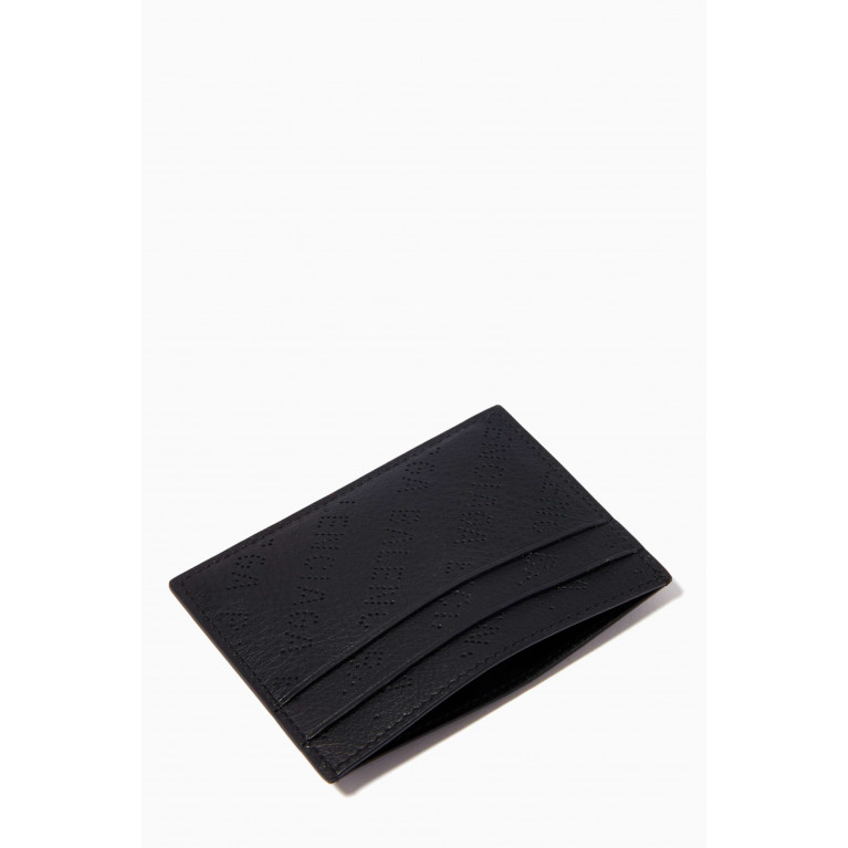 Balenciaga - Cash Cardholder in Logo-perforated Grained Calfskin Black