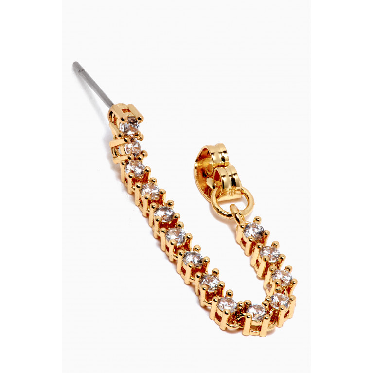 Luv Aj - Ballier Chain Stud Earrings in 18kt Gold-plated Brass Gold
