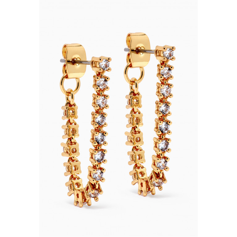 Luv Aj - Ballier Chain Stud Earrings in 18kt Gold-plated Brass Gold