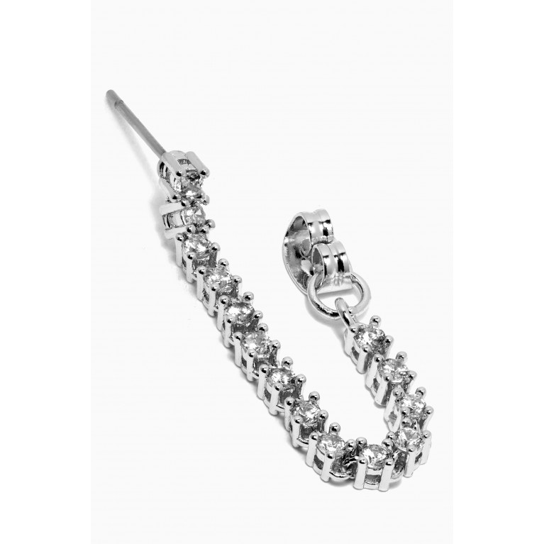 Luv Aj - Ballier Chain Stud Earrings in Silver-plated Brass Silver