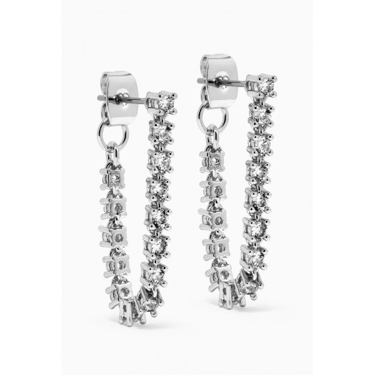 Luv Aj - Ballier Chain Stud Earrings in Silver-plated Brass Silver