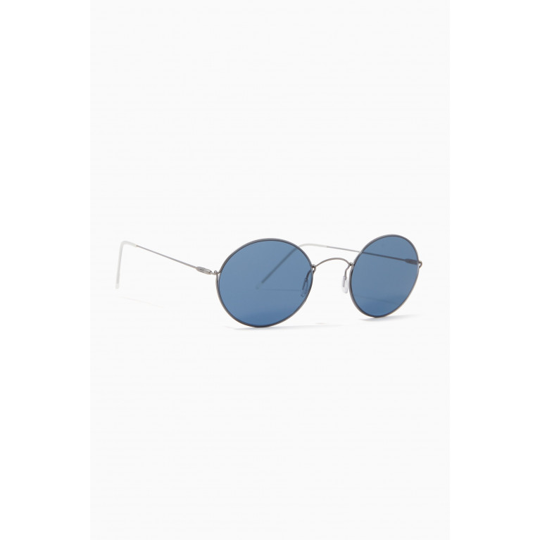 Giorgio Armani - Round Sunglasses in Titanium Black