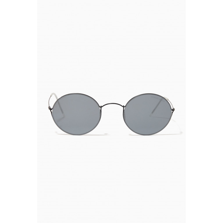 Giorgio Armani - Round Sunglasses in Titanium Grey