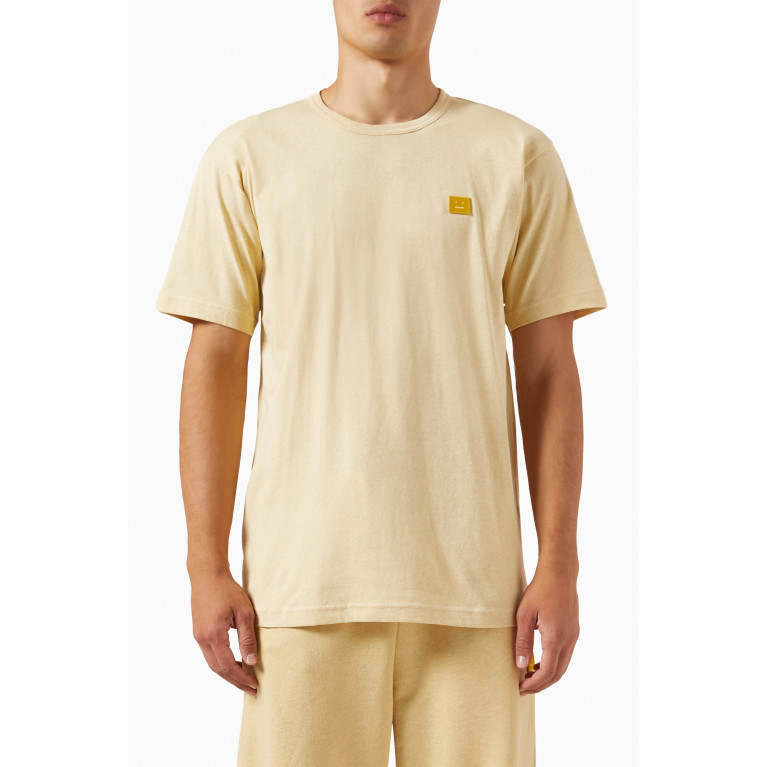 Acne Studios - Nash Face T-shirt in Organic Cotton Jersey Yellow