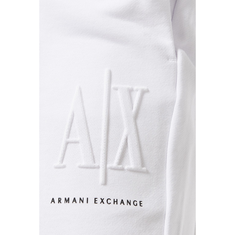 Armani Exchange - A|X Icon Logo Joggers in Cotton Knit White