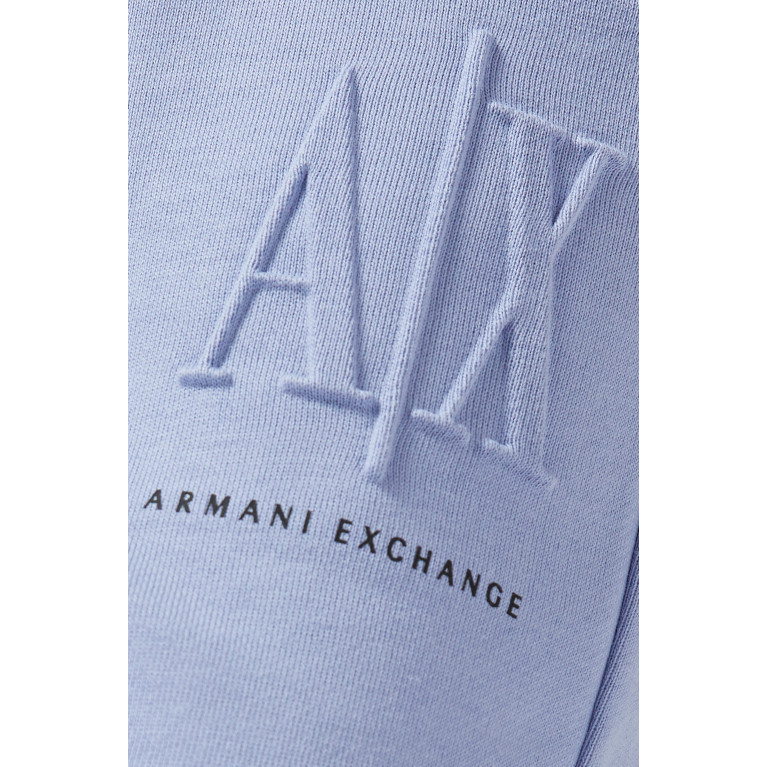 Armani Exchange - Embossed Icon AX Logo Sweatpants in Cotton Blue