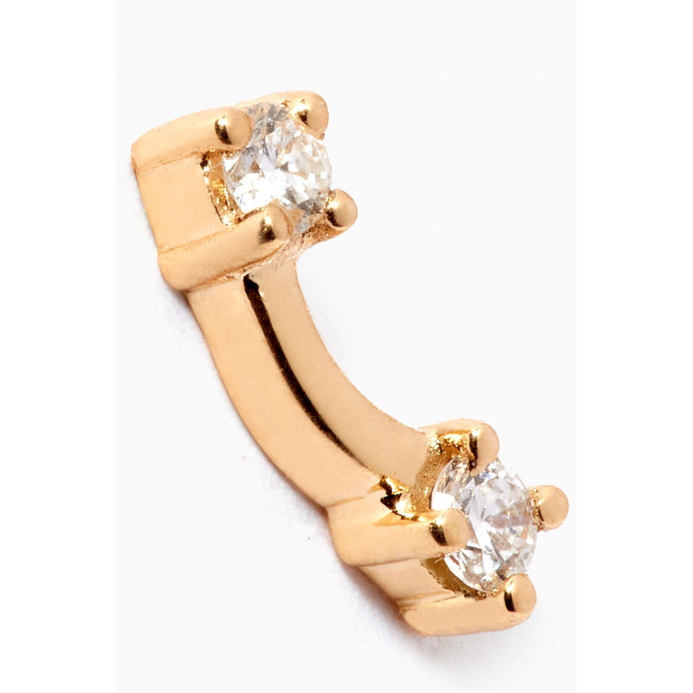 The Golden Collection - Double Stud Diamond Earrings in 18kt Yellow Gold