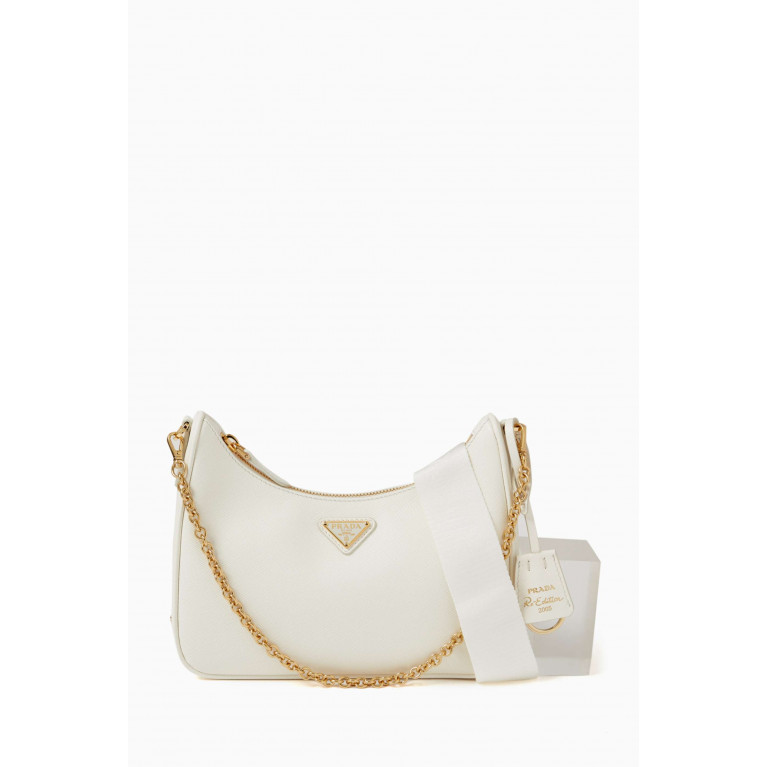 Prada - Re-Edition 2005 Shoulder Bag in Saffiano Leather White