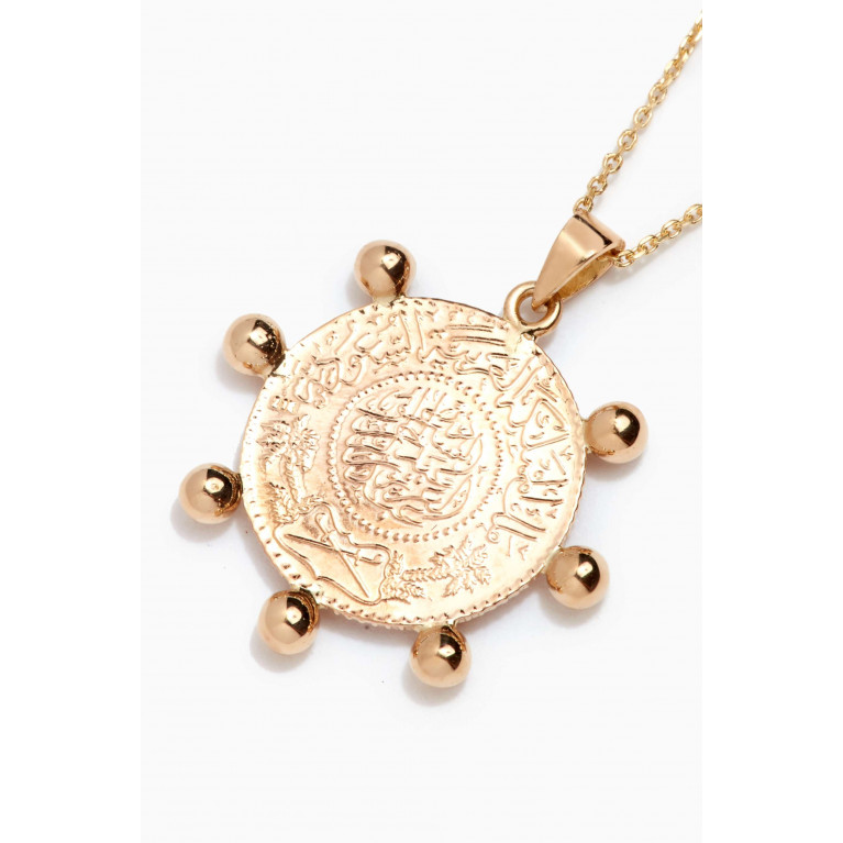 Lillian Ismail - "Jeneh" Medium Coin Pendant Chain in 1/4 Saudi Gold