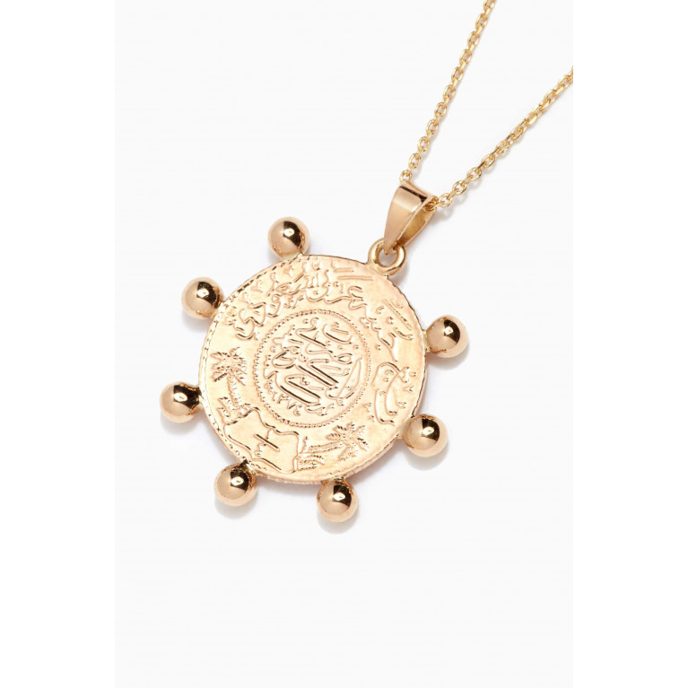 Lillian Ismail - "Jeneh" Medium Coin Pendant Chain in 1/4 Saudi Gold