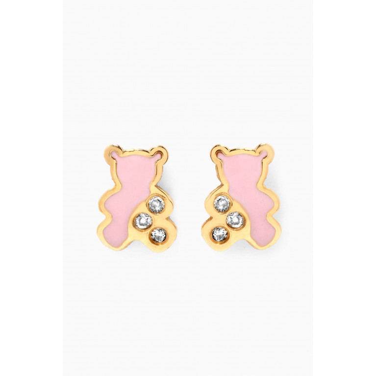 Baby Fitaihi - Bear 3D Diamond Earrings in 18kt Gold