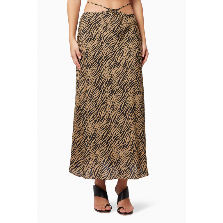 Simkhai - Shiloh Coverup Skirt in Zebra Rayon Blend