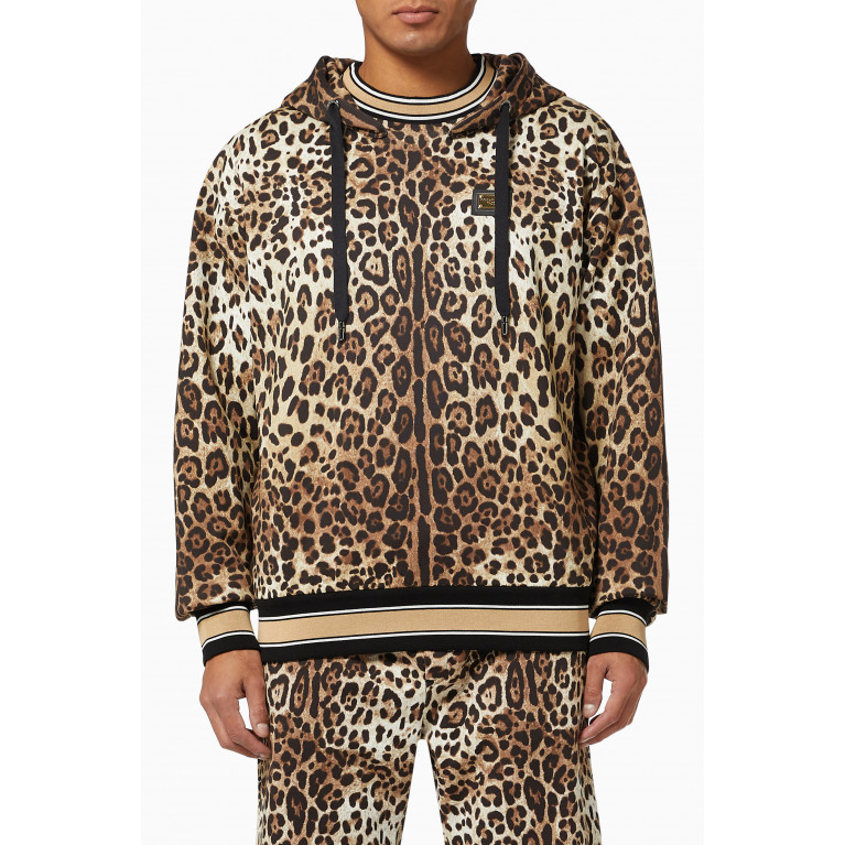 Dolce & Gabbana - Leopard Hoodie in Cotton Jersey